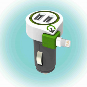 Q2 power Autós USB töltő "Triple USB Car Charger Lightning Connector" Q2 power Autós USB töltő "Triple USB Car Charger Lightning Connector"