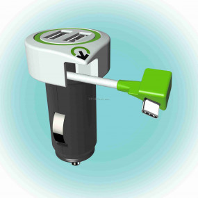 Q2 power Autós USB töltő "Triple USB Car Charger USB Type C Connector" Q2 power Autós USB töltő "Triple USB Car Charger USB Type C Connector"