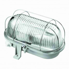 Hajólámpa, ovális, fémrácsos