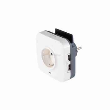 2P+F csatlakozóaljzat + 2×USB (IN/OUT) aljzat túlfeszültség-levezetővel 2P+F csatlakozóaljzat + 2×USB (IN/OUT) aljzat túlfeszültség-levezetővel