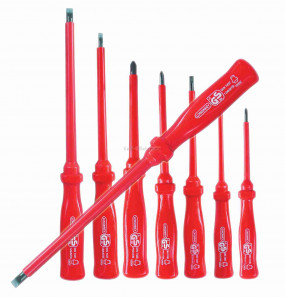 Szigetelt nyelű csavarhúzókészlet, 1000V, 7 db-os Szigetelt nyelű csavarhúzókészlet, 1000V, 7 db-os