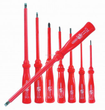 Szigetelt nyelű csavarhúzókészlet, 1000V, 7 db-os Szigetelt nyelű csavarhúzókészlet, 1000V, 7 db-os