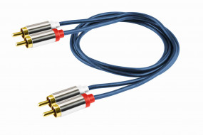 Audió kábel, 2 RCA fém dugó-2 RCA fém dugó, 1 m