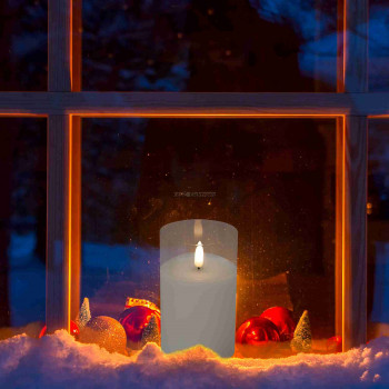 LED-es gyertya, üvegben. ∅7,5 cm x 12,5 cm