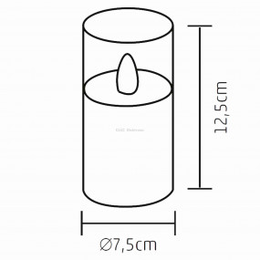 LED-es gyertya, üvegben. ∅7,5 cm x 12,5 cm LED-es gyertya, üvegben. ∅7,5 cm x 12,5 cm