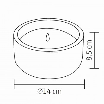 LED-es kömécses, 1 LED, ∅14 cm x 8,5 cm
