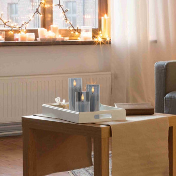 LED-es gyertyaszett, üvegben