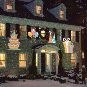 Lézer- és LED projektor, cserélhető motívumokkal