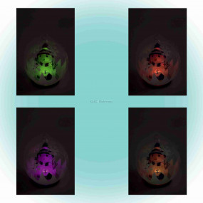 LED-es figurás üveggömb, piros LED-es figurás üveggömb, piros