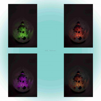 LED-es figurás üveggömb, piros