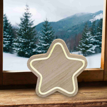 Fa asztali dísz, csillag