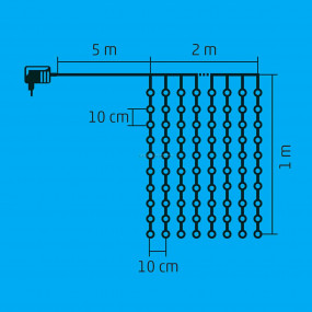 LED-es jégcsap fényfüggöny, 2x1m, IP44, 230V LED-es jégcsap fényfüggöny, 2x1m, IP44, 230V