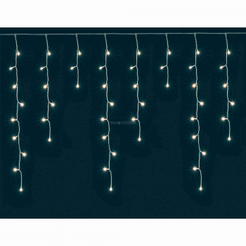 Jégcsap fényfüggöny, mini izzós, 12m, IP44, 230V