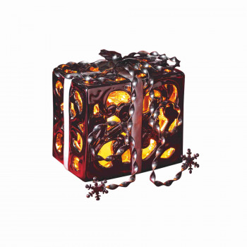 LED-es kerámia ajándékdoboz, ezüst, 3V