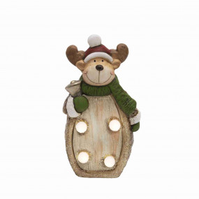 LED-es kerámia asztali dísz, rénszarvas LED-es kerámia asztali dísz, rénszarvas