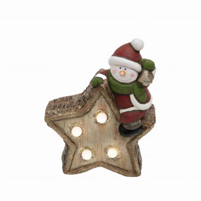 LED-es kerámia asztali dísz, csillag LED-es kerámia asztali dísz, csillag