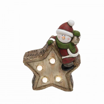 LED-es kerámia asztali dísz, csillag