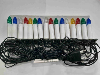 16 db "hagyományos" izzós gyertya fényfüzér