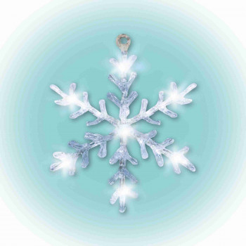 LED-es ablakdísz, akril, hókristály