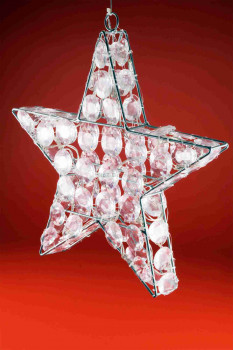 LED-es csillagdekoráció, akril, 4,5V