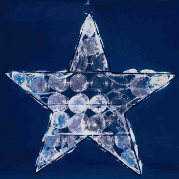 LED-es csillagdekoráció, akril, 4,5V