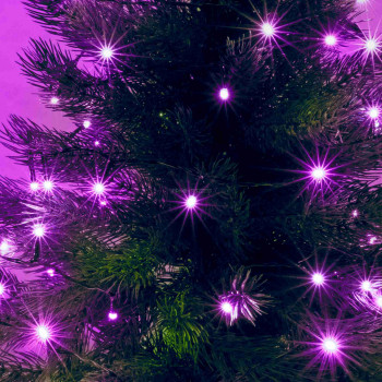 LED-es beltéri fényfűzér, pink, 50 LED