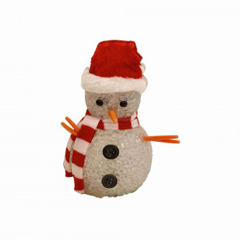 LED-es dekoráció, hóember, 12cm, 4,5V