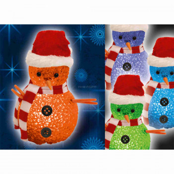 LED-es dekoráció, hóember, 12cm, 4,5V