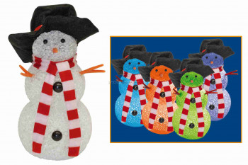 LED-es dekoráció, hóember, 17cm, 4,5V