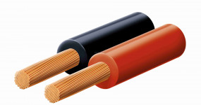 Hangszóróvezeték, piros-fekete, 2x1mm, 100m/tekercs Hangszóróvezeték, piros-fekete, 2x1mm, 100m/tekercs