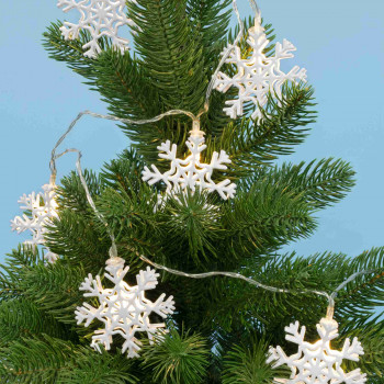 LED-es hókristály fényfüzér, fém