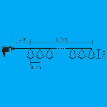 LED-es fenyő fényfüzér, fém LED-es fenyő fényfüzér, fém