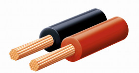 Hangszóróvezeték, piros-fekete, 2x0,15 mm, 100 m/tekercs Hangszóróvezeték, piros-fekete, 2x0,15 mm, 100 m/tekercs