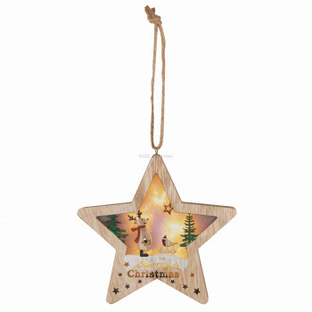 Fa ablak-, ajtódísz, csillag