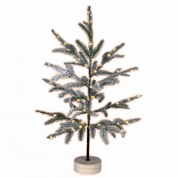 LED-es asztali dísz, havas fenyő