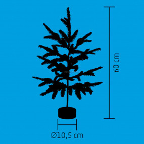 LED-es asztali dísz, havas fenyő
