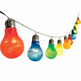 LED-es izzósor, körte alakú, színes, 10db-os, 230V