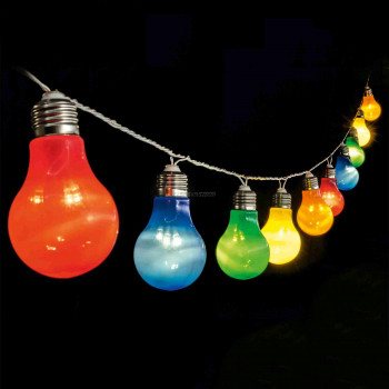 LED-es izzósor, körte alakú, színes, 10db-os, 230V