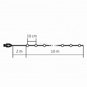 Micro-LED-es fényfüzér távirányítóval