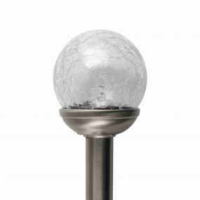 Napelemes kerti lámpa, fém, üveggömb