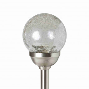 Napelemes kerti lámpa, fém, színváltós, üveggömb