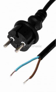 Hálózati csatlakozókábel, 2x1, 5m