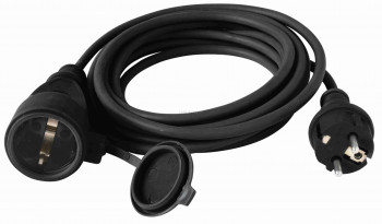 Hosszabbító, fekete, 30 m, gumírozott, 3x1,5 mm2 Hosszabbító, fekete, 30 m, gumírozott, 3x1,5 mm2