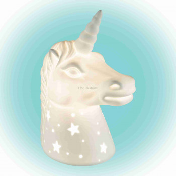 Porcelán dekorvilágítás, unikornis Porcelán dekorvilágítás, unikornis