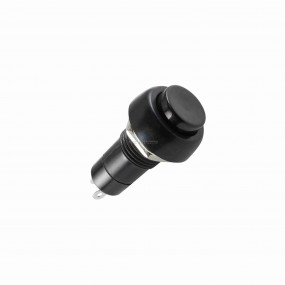 Nyomógomb, 125V/3A - 250V/1A, fekete, záró Nyomógomb, 125V/3A - 250V/1A, fekete, záró
