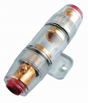 AGU biztosítékfoglalat, 10x38mm biztosítékhoz, aranyozott