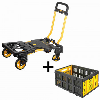 STANLEY 2-in-1 kiskocsi / molnárkocsi + STANLEY Összecsukható rekesz