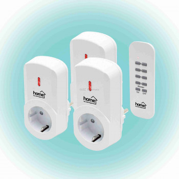 3 db távirányítható hálózati aljzat, távirányítóval